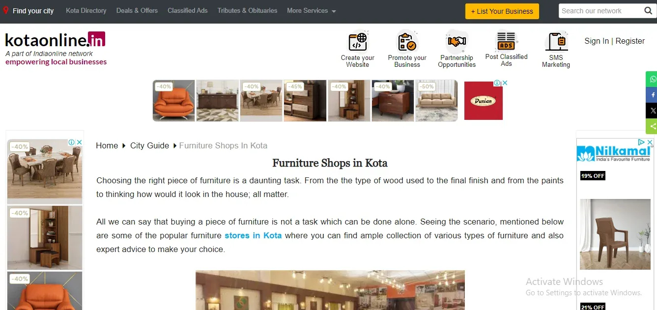 Kota Online  Top 10 Furniture Store In Kota