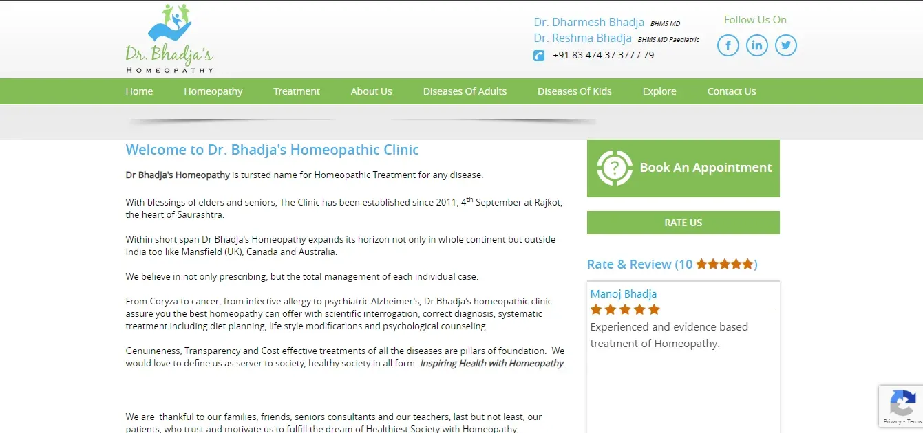 Dr. Bhadja's Homeopathy, Rajkot