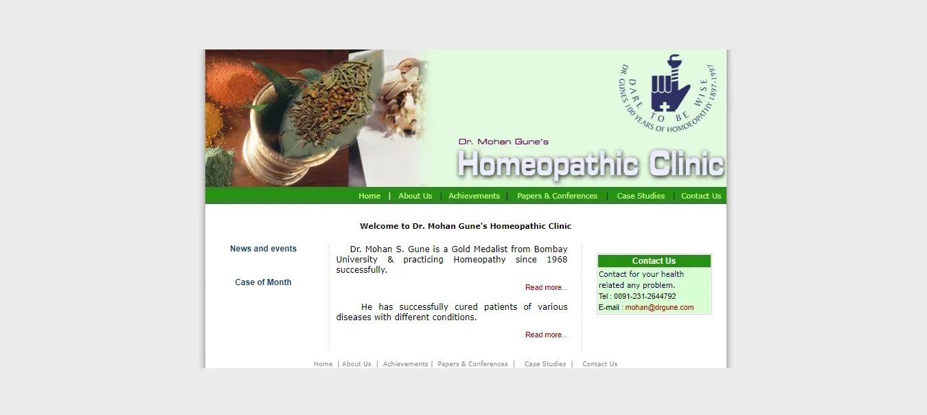 Dr. Gune's Homeopathic Clinic, Kolhapur