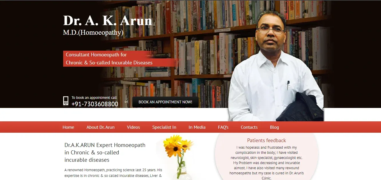 Dr. A.K. ARUN Expert Homoeopath, Delhi