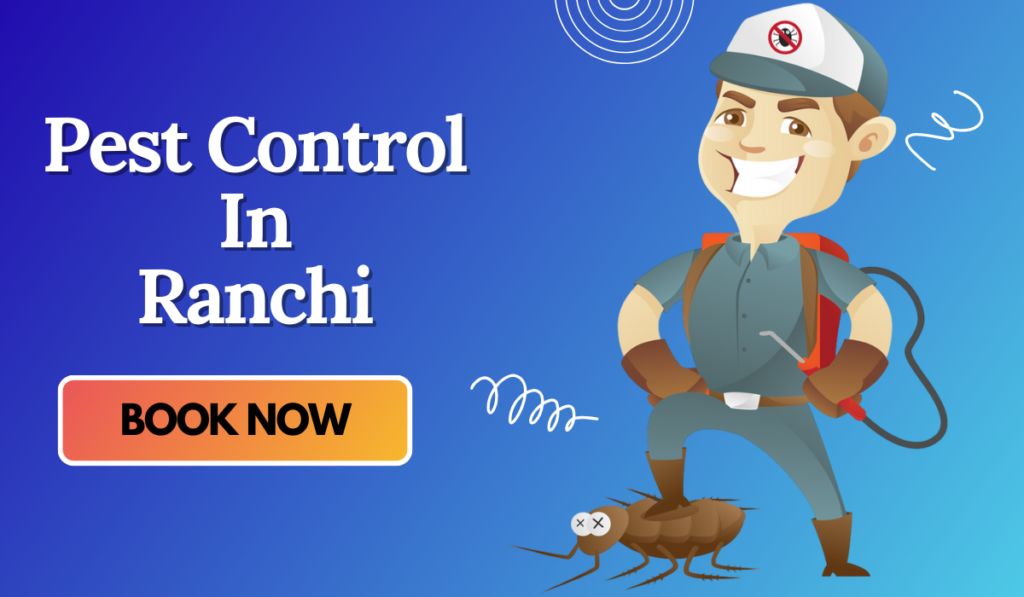 A Pest Control Cartoon with Mask who provide Pest Control In Ranchi